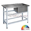 Ванна со столом ВМБс-1 1000*700*850, сварная мойка нерж. 1 мм справа, каркас уголок крашеный