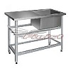 Ванна моечная ВМЛс-1 со столом 1200*700*850 каркас уголок оцинк., сварн. мойка 500*560*300