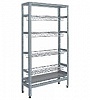 Стеллаж для сушки тарелок СтПНпт 900*300*2000, 4 полки-сушки краш. д/тарелок, верх. полка нерж. сталь, поддон нерж. стойки уголок нерж.