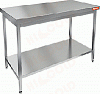 Стол нержавеющий разделочный центральный с полкой HICOLD НСО-13/7П