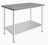 Стол кондитерский СКП 1500*700*850 полка сплош. нерж., столешница гранит 30мм, каркас св. труба нерж.