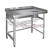 Стол СПНд для доочистки овощей/рыбы 1200*600*850 борт с 3-х сторон, отверстие для отходов 170мм - справа,обвязка с 3-х сторон,каркас уголок нерж.