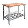 Стол кондитерский СКБ 1200*800*860 борт, полка сплошная нерж, столешница бук 40мм
