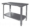 Стол СПН 2000*900*850, 6 ног, полка сплошная нерж., каркас уголок нерж.