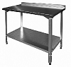 Стол СПЛ 1200*700*850 борт, полка сплош. нерж., каркас уголок оцинк.