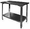 Стол СПН 1500*700*850 полка сплошная нерж., каркас уголок нерж