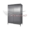 Шкаф для хлеба 1200*500*1800, двери купе, 3 промеж. полки, вент. отв. в боковых стенках, каркас-сварной труба нерж.25*25 мм